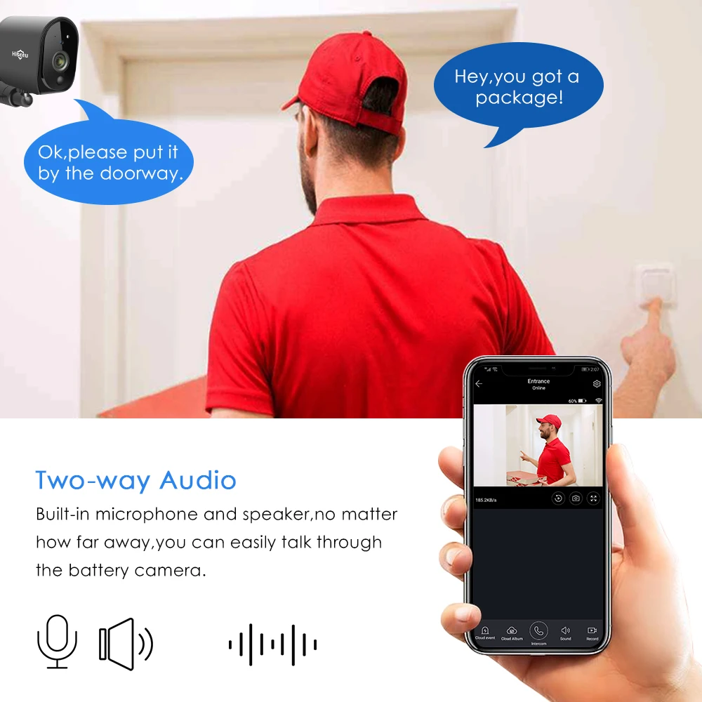 Беспроводная камера видеонаблюдения Hiseeu водонепроницаемая безопасности 1080P с