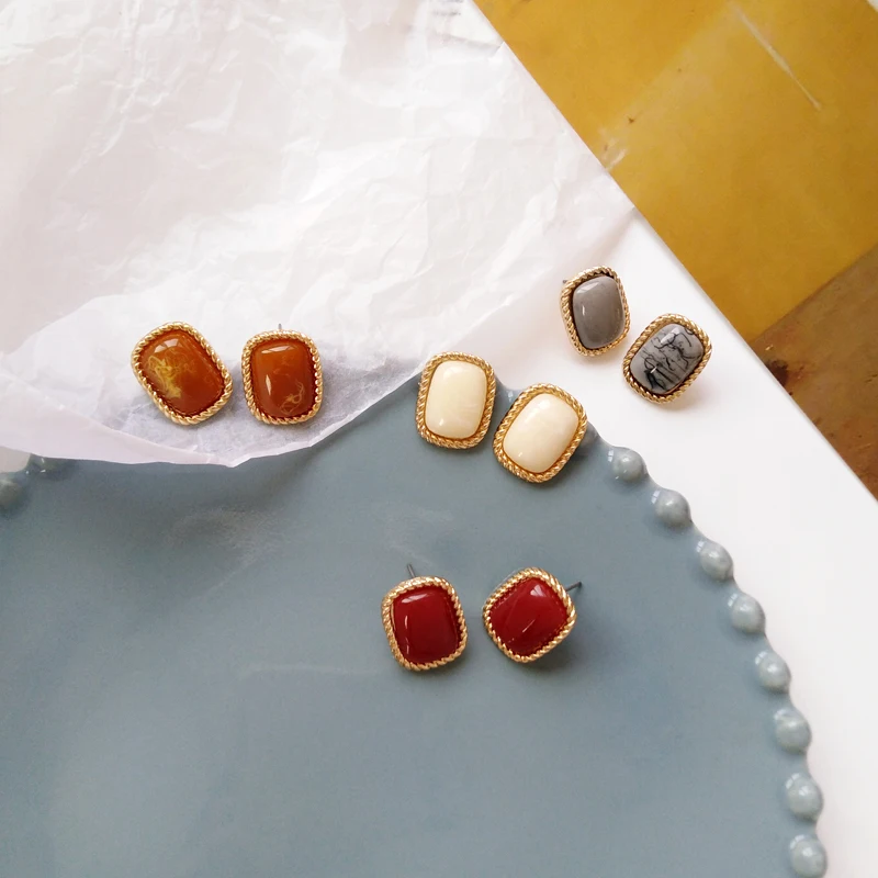 Комплект Tide of качество джокер смолы серьги-гвоздики геометрической формы