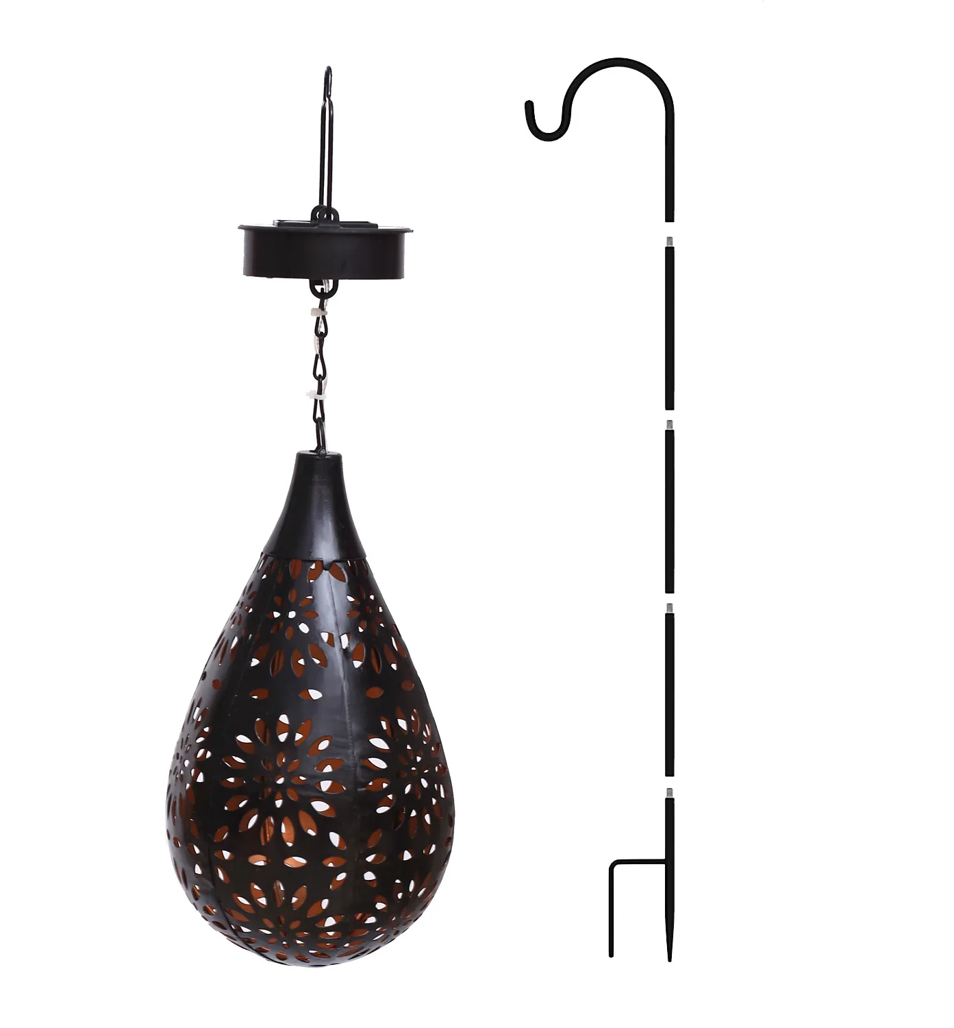 

solar garden water lights waterproof projection lamp, wrought iron chandelier outdoor garden decoration