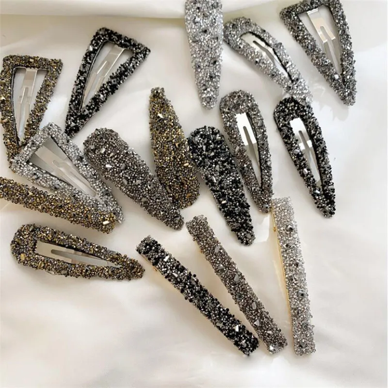 Женская заколка для волос из сплава с кристаллами в виде геометрических фигур