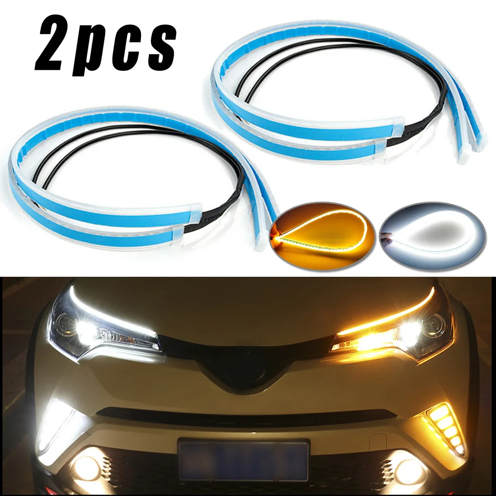 

60CM LED Headlight Strip Accessories Auto Bulbs DRL Non-flammable Parts