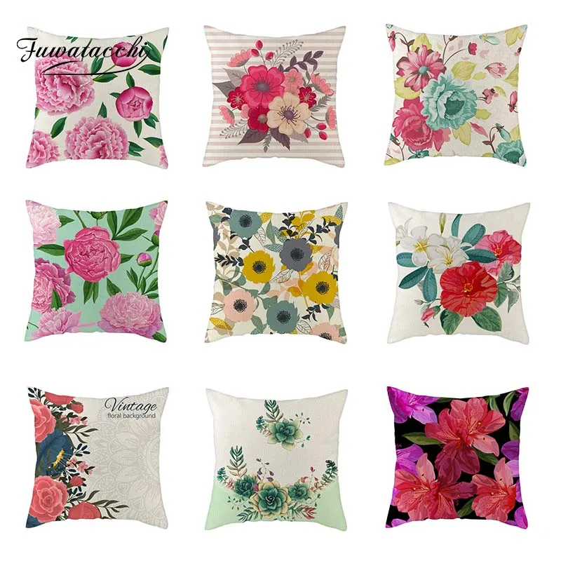 Новинка винтажная наволочка для подушки Fuwatacchi с цветочным рисунком розовые розы