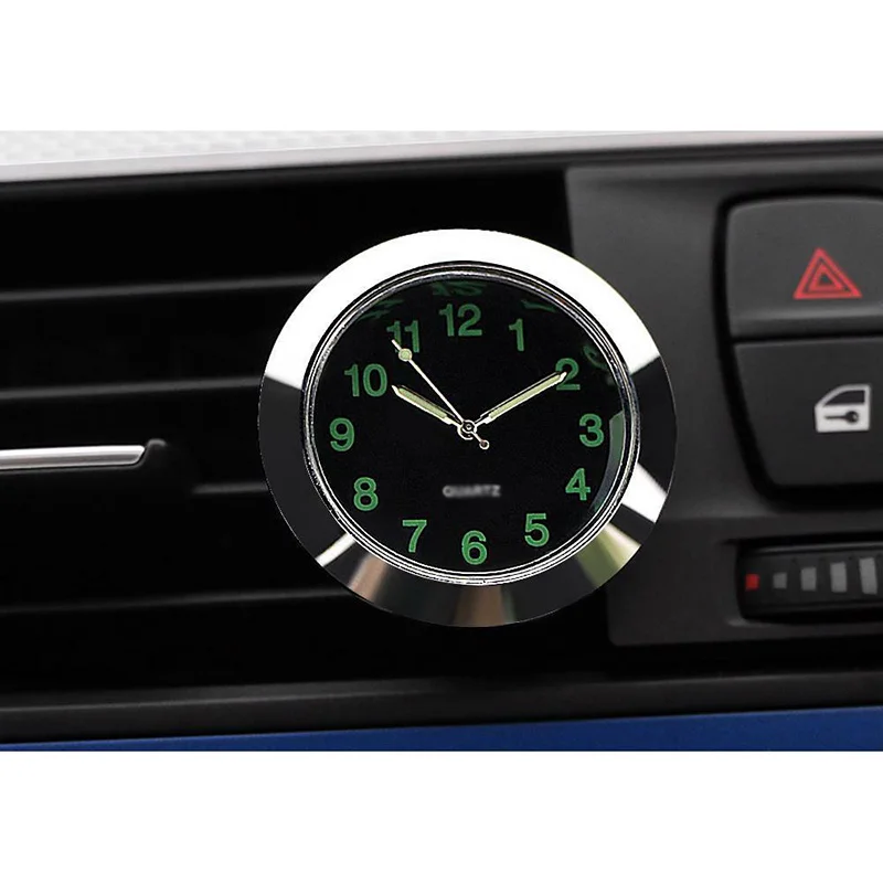 

1pc Car Clock Auto Dashboard Interior Mini Silver With double-sided tape