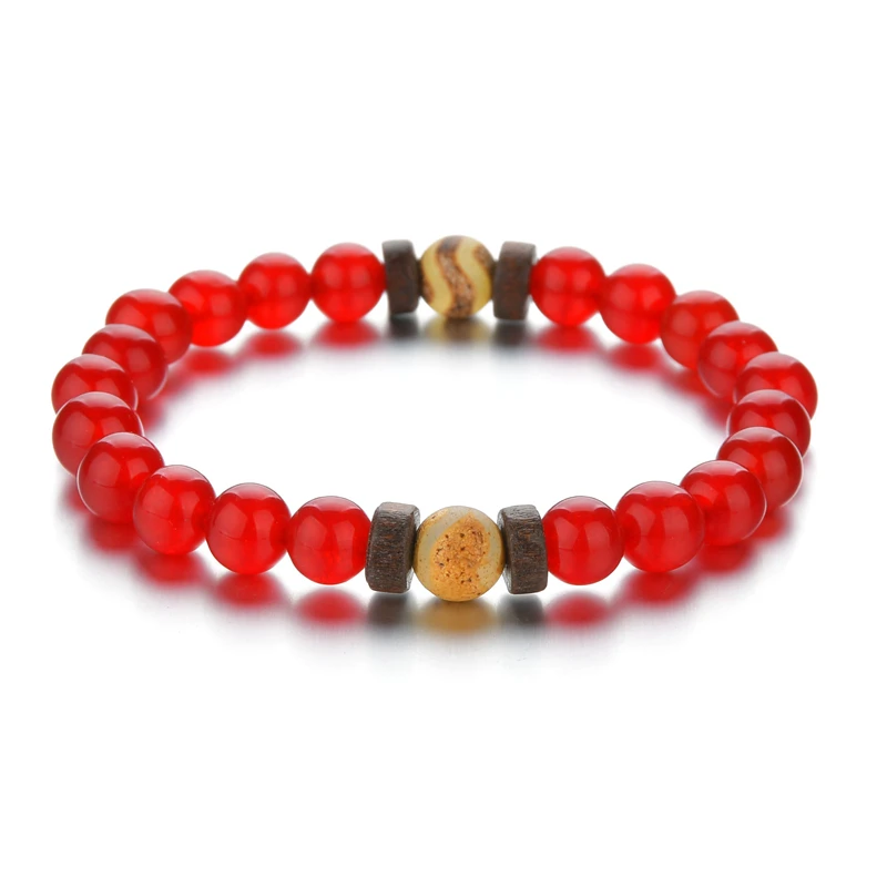 Красочные браслеты с бусинами из натурального камня для женщин розовый