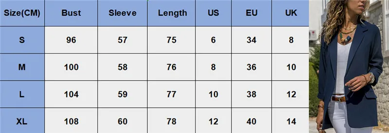

3 Colors Autumn Womens Lapel Slim Fit Outwear Business Blazer Suit Jacket Cardigan Coat
