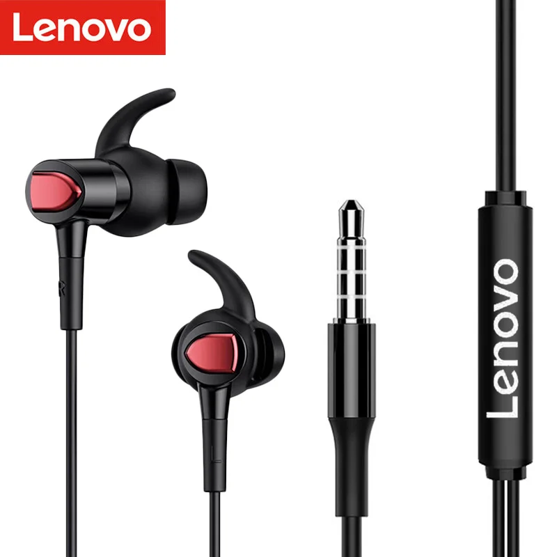 Оригинальные проводные наушники Lenovo QF300 вкладыши с усиленными басами 3 5 мм