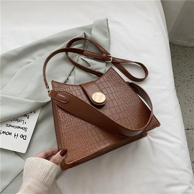 

2020 new trendy fashion ladies stone pattern all-match one-shoulder underarm bag brand designer texture PU small bag female bag