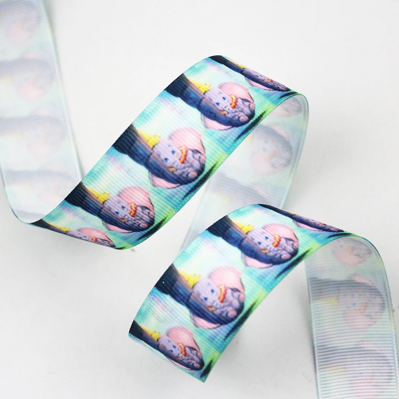 

Cartoon elephant printed grosgrain ribbon 9-75mm DIY handmade materials christmas wedding gift wrap tape ribbons