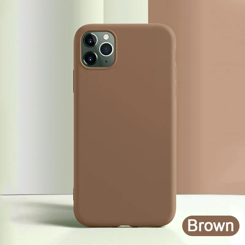Ультратонкий прозрачный силиконовый чехол для телефона для iphone 11 Pro Max чехол для iphone XR XS Max X 7 8 6 6S Plus мягкая прозрачная задняя крышка из ТПУ - Цвет: Brown
