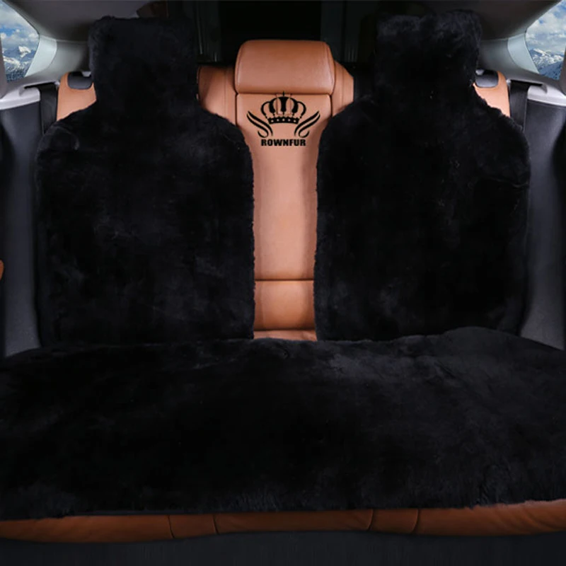Rownfur 100% натуральный мех австралийской овчины сиденье автомобиля охватывает