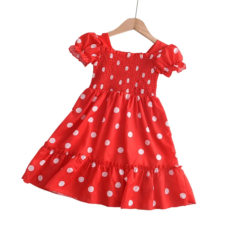 

Mmiot Girls Casual Dresses 2022 New Fashion Summer Polka Dot Costumes Tiered Ruffles Party Dress for Weddings