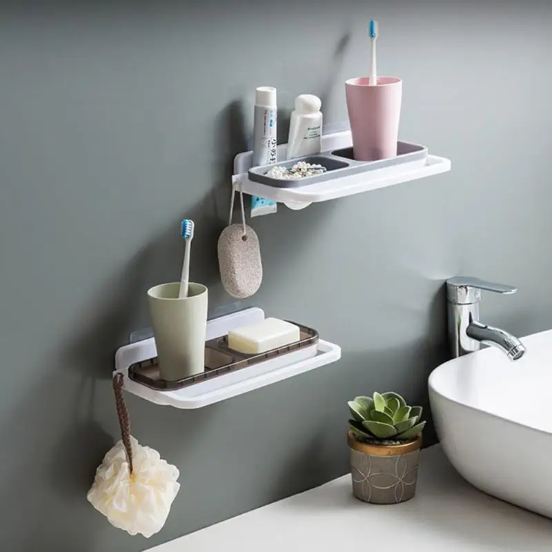 

1pc New Wall-mounted Soap Holder Punch-free Self-adhesive Soap Dish Creative Soap Box Bath Assistant Bathroom Accessory Dropship