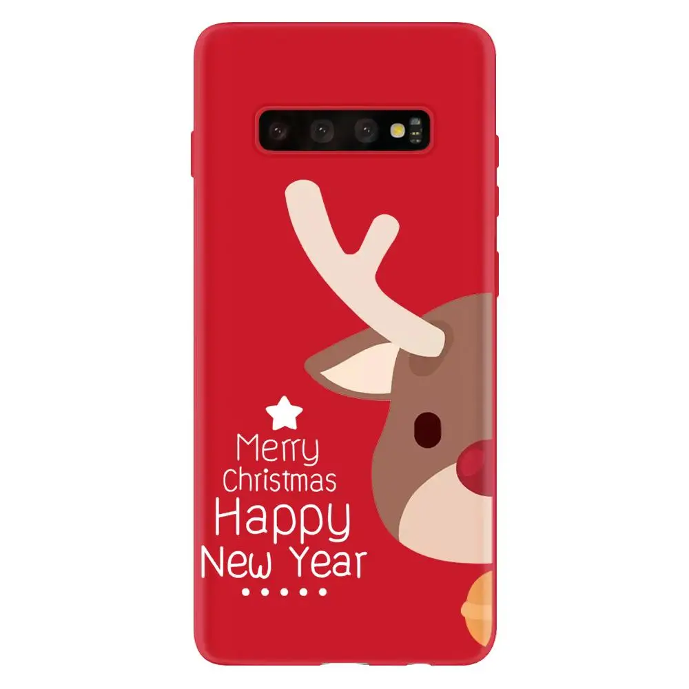 Рождество год мультяшный чехол для samsung Galaxy S10 S9 S8 S6 S7 Edge Plus S10e J5 J7 J4 J6 плюс задний Чехол из мягкого ТПУ
