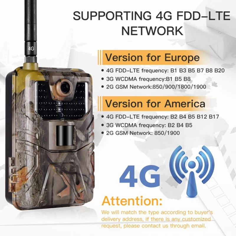 Hc-900Lte 4G охотничья камера 16Mp Trail 940Nm фото ловушки 0 3 S Mms/Sms/Smtp/Ftp Дикая 44Led наружная Ip |