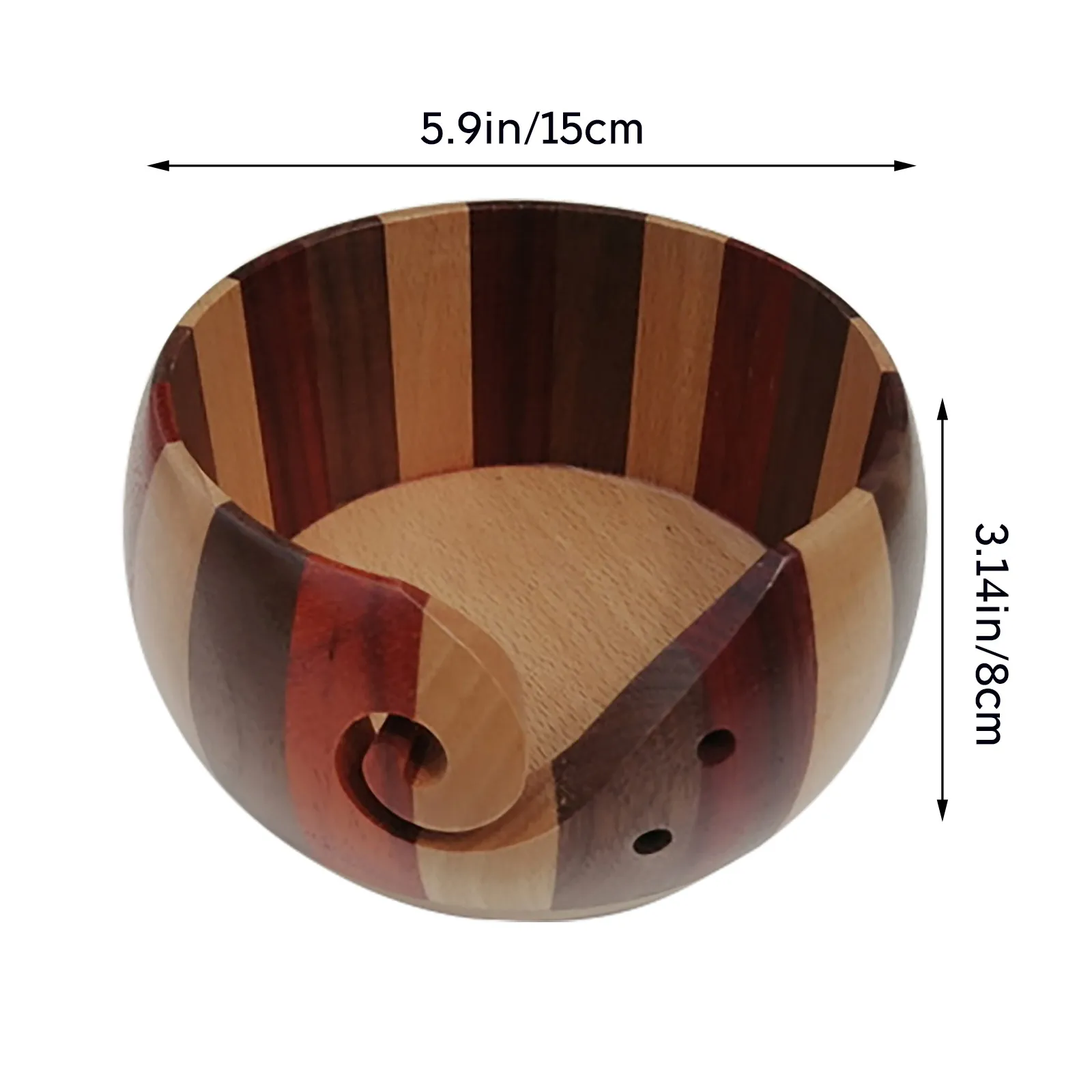 Чаша для хранения из натуральной древесины органайзер вязаный трикотаж