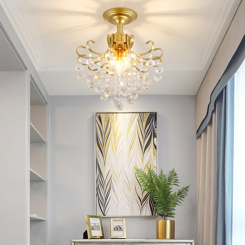 Modern Crystal Chandelier Lighting - Bedroom Kitchen Lustre Cristal Ceiling Chandeliers - K9 Crystal - Golden Black Light Fixture image 4