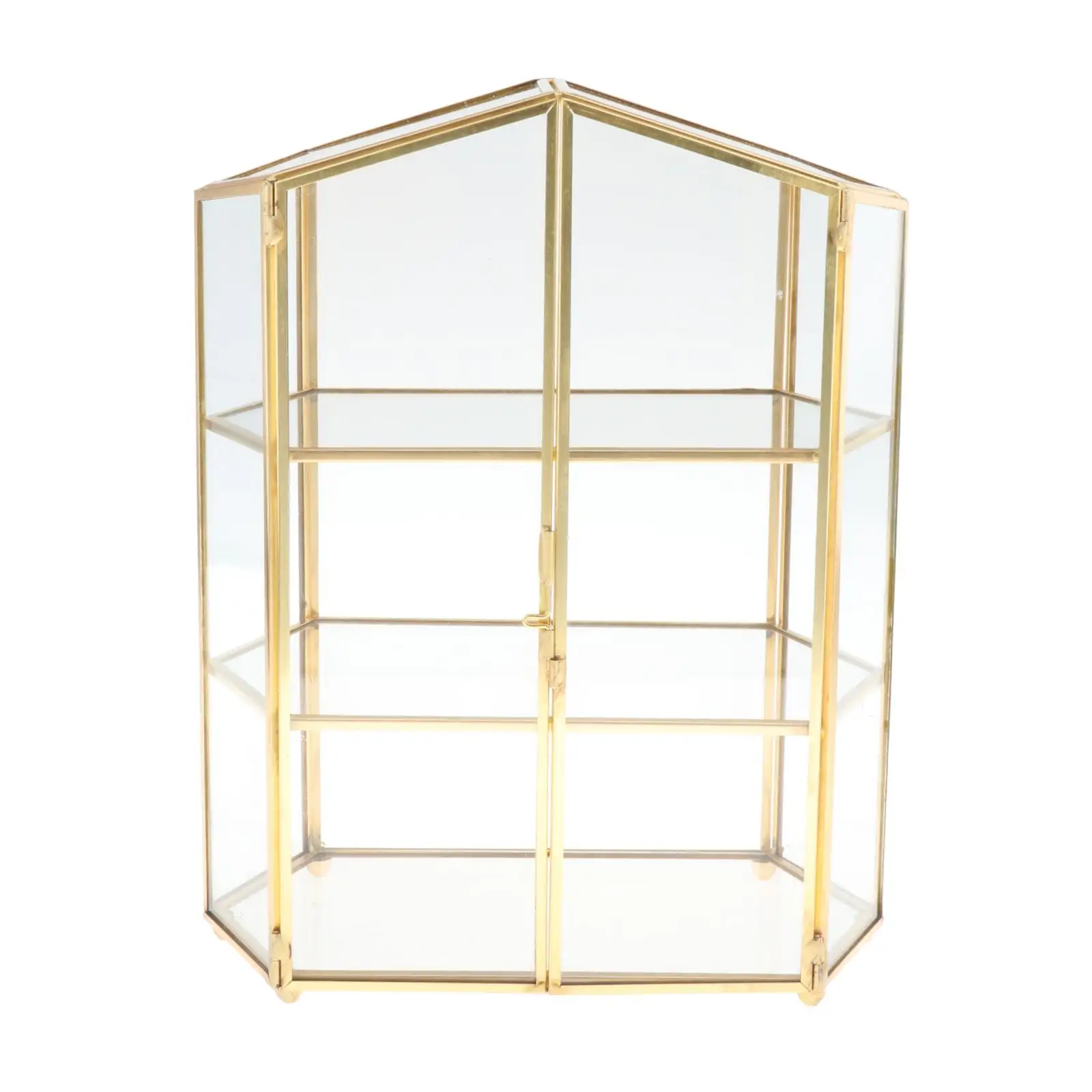 

Clear Glass Makeup Cosmetic Holder with 3 Compartments Organizer Storage Case