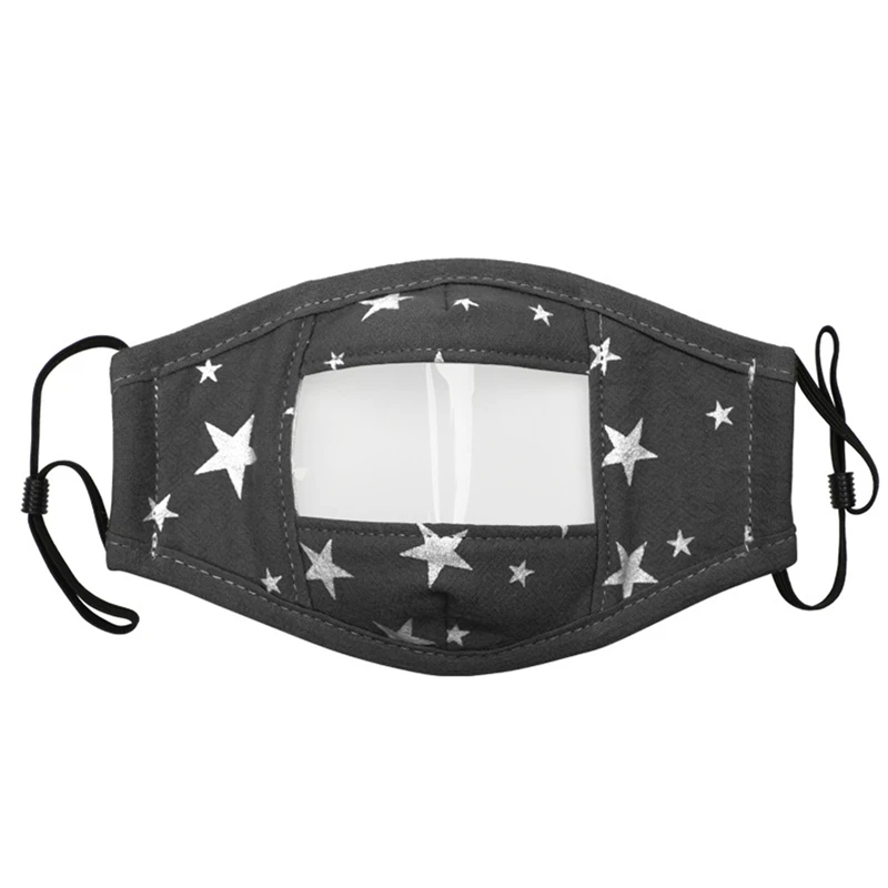 Прозрачная детская маска с принтом рта Пылезащитная моющаяся уличная для лица