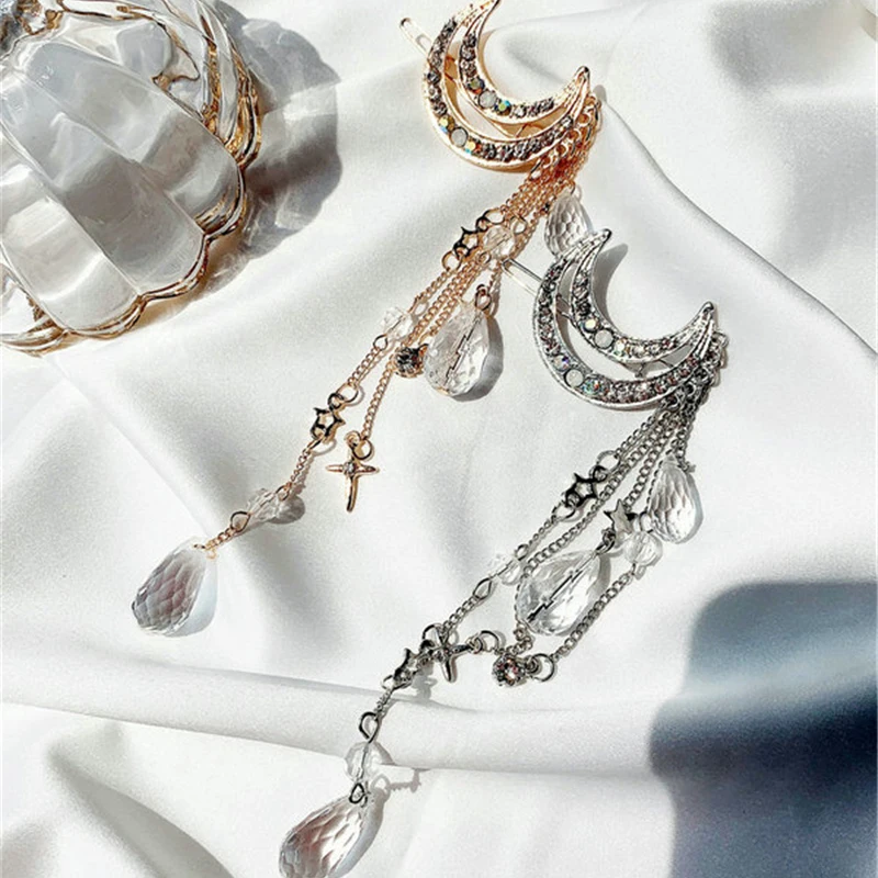 2019 горячие модные элегантные женские полумесяц заколки для волос с украшением в