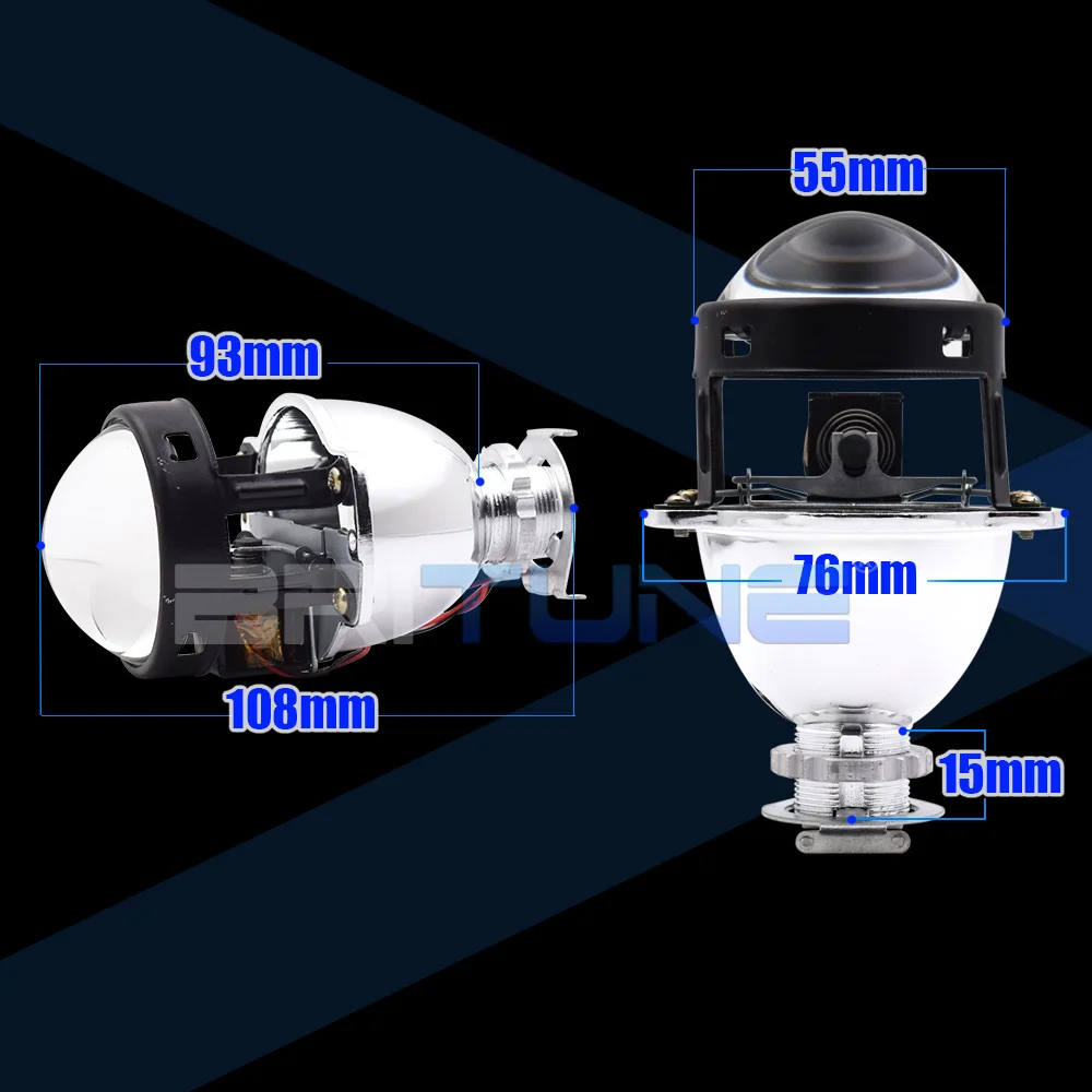 Линзы для фар 2 0 H1 HID Bi xenon H4 H7 проектор с металлическими линзами Mini Gatling Gun кожух