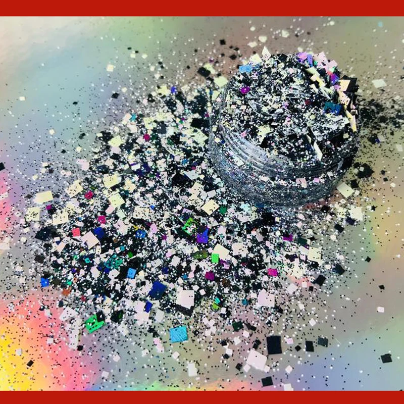 

50G High sparkle rose pink chunky glitter mix , nail art glitter , chunky glitter , resin supplies , 1/2/3mm mix Nail glitter