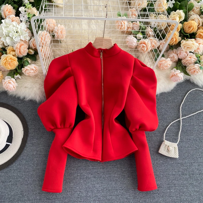 

New Fashion Ins Long Sleeve Shirts Women's Autumn Wear Solid Color Elegant Vintage Clothing Blouse Blusas De Mujer Camisas J36