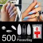 500 шт., искусственные накладные ногти в форме миндаля