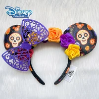 disney mickey mouse minnie ear coco skull headbands flowers bow plush headwear headdress cosplay kid soft original headband gift