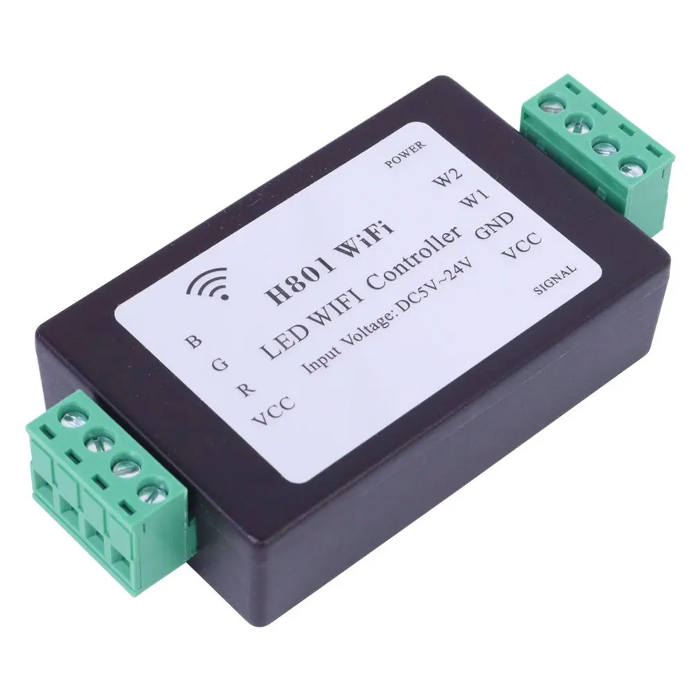 

Контроллер для светодиодных лент H801 RGBW с Wi-Fi, вход 5-24 В постоянного тока, 4 канала, выход 4 а, светодиодный контроллер