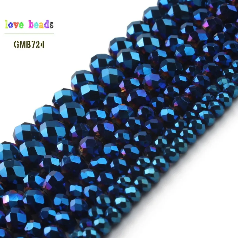 AB Blue Rondelle Austria Faceted Crystal Glass Beads for Jewelry Findings Spacer Lariat Earrings Bracelet Accessories | Украшения и