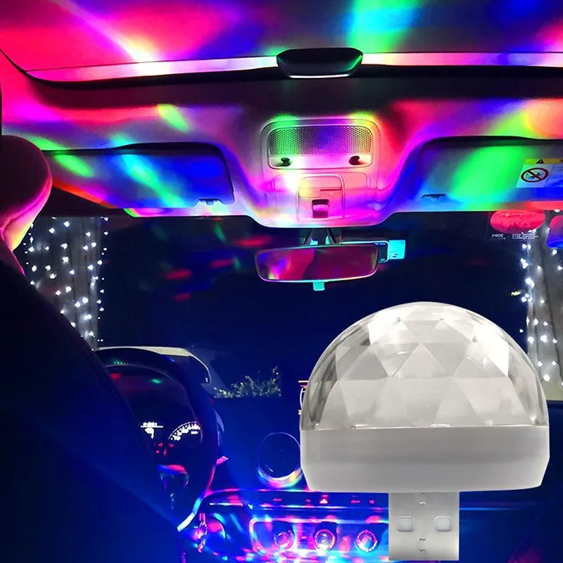 

Car Auto Lamp USB Light DJ RGB Mini Colorful Music Sound Light USB-C Holiday Party Karaoke Atmosphere Lamp Welcome Light