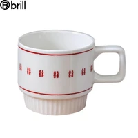 glass breakfast cup coffee tea milk mug coffee cups ceramic red with handle regalos personalizados cadeau mariage gifts