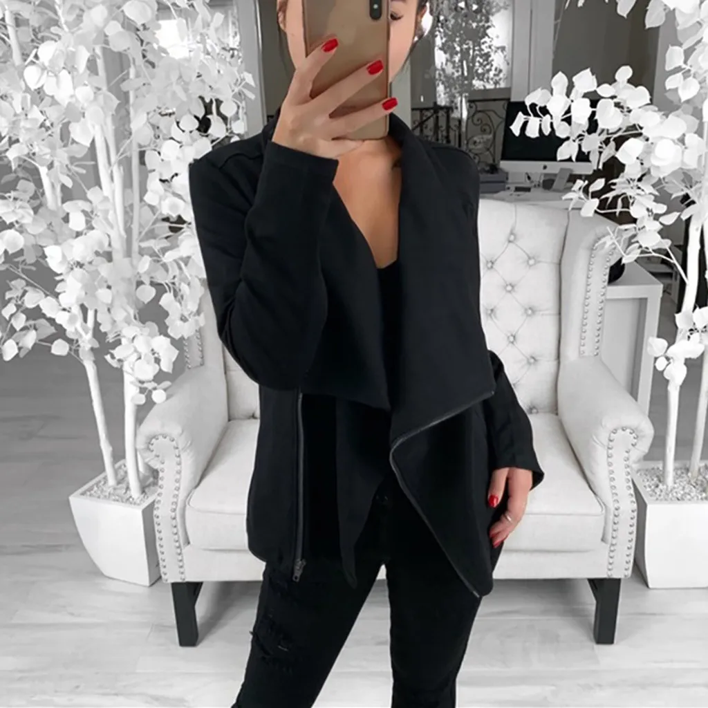 

Women Long Sleeve Open Front Short Cardigan Suit Work Office Top Coat Blazer Feminino Autumn Winter Suit Blazer Women C30915