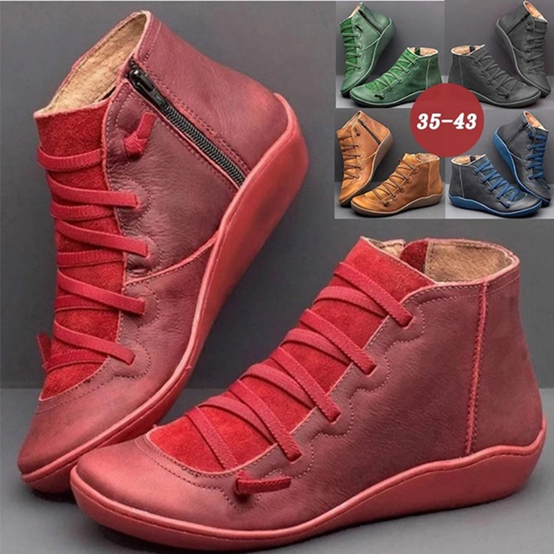 2020 Модные женские зимние ботинки Женские с перекрестными ремешками ботильоны из