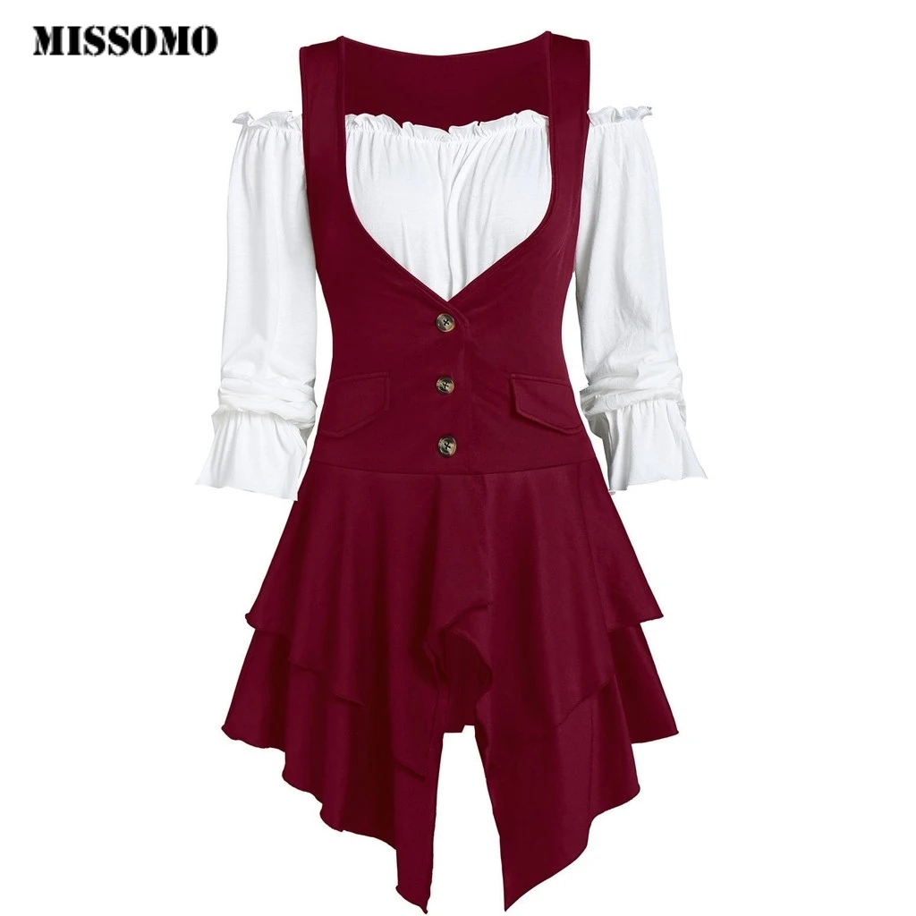 MISSOMO Vestidos, вечернее платье, женское платье на пуговицах, комплект из двух предметов, с карманами, многослойное платье на бретелях, с длинным рукавом, размера плюс, летнее платье, vestidos 94