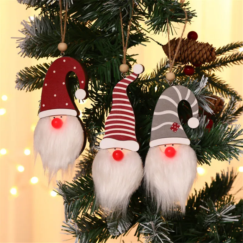 

2022 Happy New Year Decoration Glowing Forest Old Man Decoration Pendant Christmas Gift Navidad 2022 Christmas Decor for Home