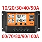 2021 новый контроллер заряда солнечной батареи MPPT 12В 24В 10-100A, контроллер солнечной панели, регулятор батареи с двойным USB 5В, ЖК-дисплей, лидер продаж