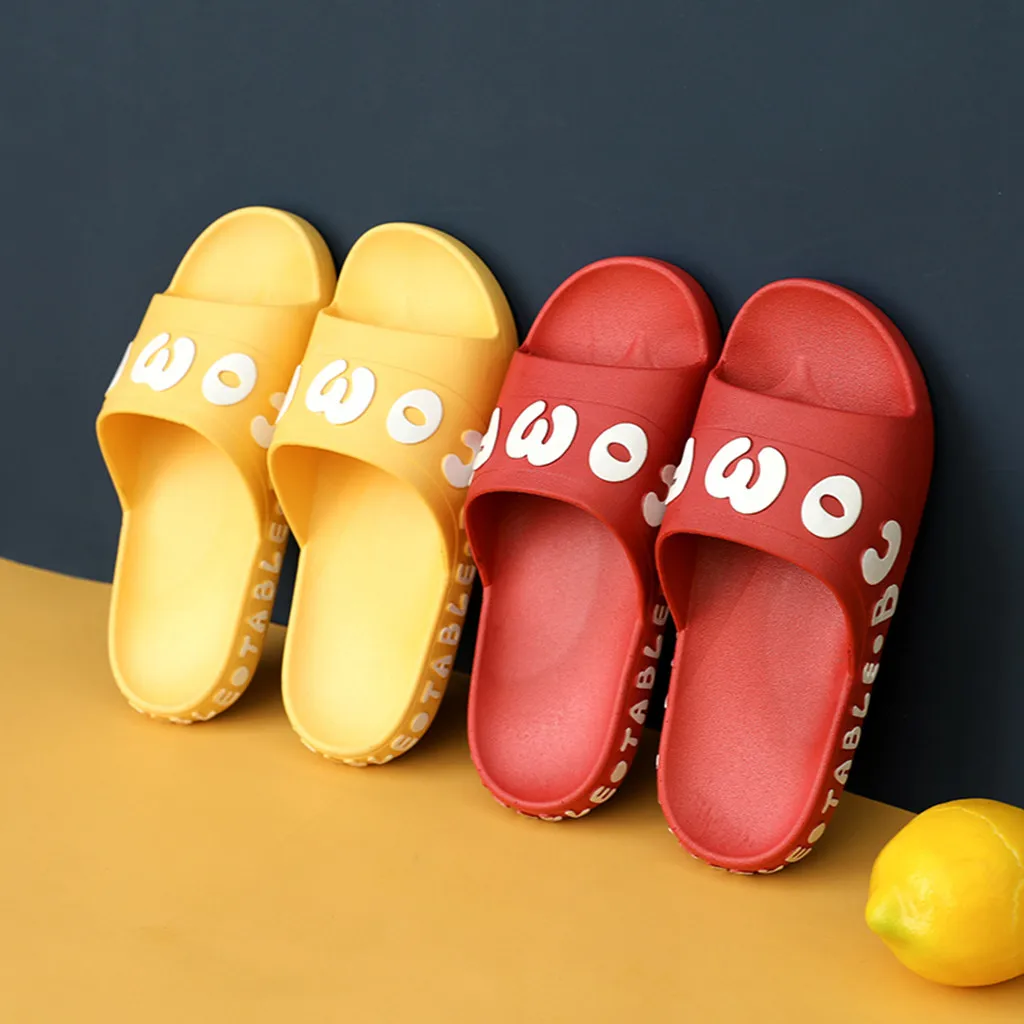 2020 Funny Letter Print Slippers Women Summer Outdoor Indoor Beach Casual Rubber Shoes Female Home Bathroom Slipper Soft Sole | Обувь