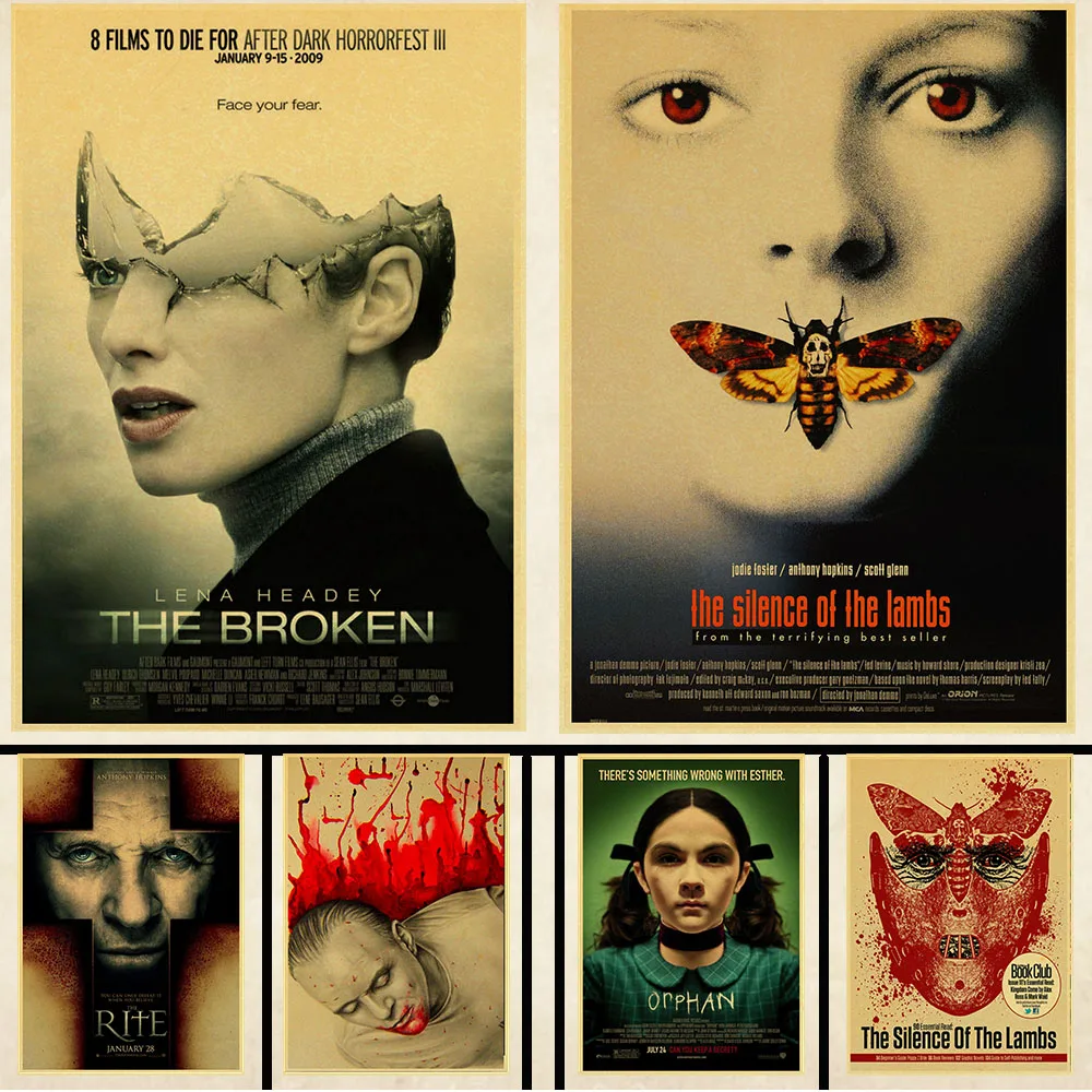 Классическая пленка тишина ягненка плакат бар Декор для дома крафт бумага