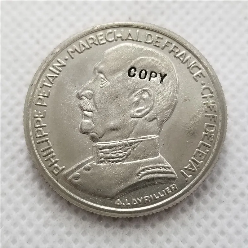 1941 Франция 20 франков копия монет Petain