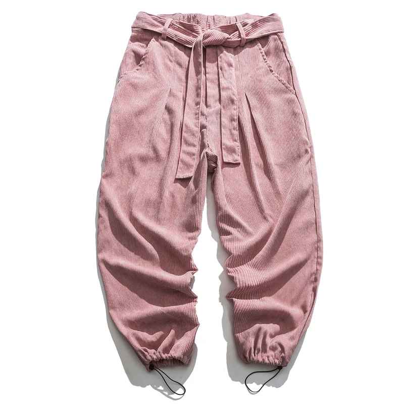 Вельветовые повседневные штаны мужские свободные брюки большого размера с