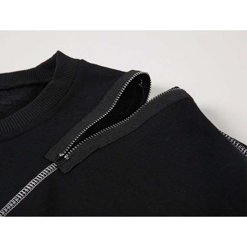 Женский Асимметричный пуловер однотонный свитшот с длинным рукавом и круглым