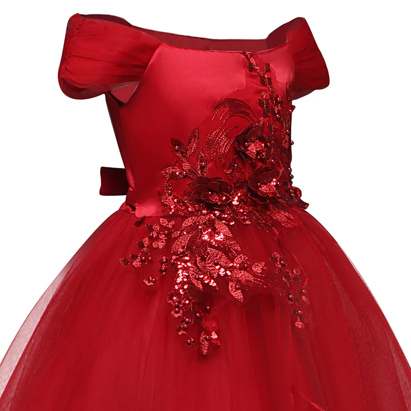 New Arrival 2020 In Girls Dresses Wedding Kids Elegant Children Party Long First Communion Princess Dress Bridesmaid 6 8 10 14Yr | Детская
