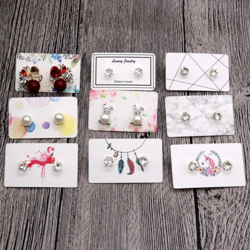

50/100pcs 3x5cm Earring Cards Packaging Jewelry Display Card Holder Cardboard Paperboards Price Tag for DIY Jewelry Storage