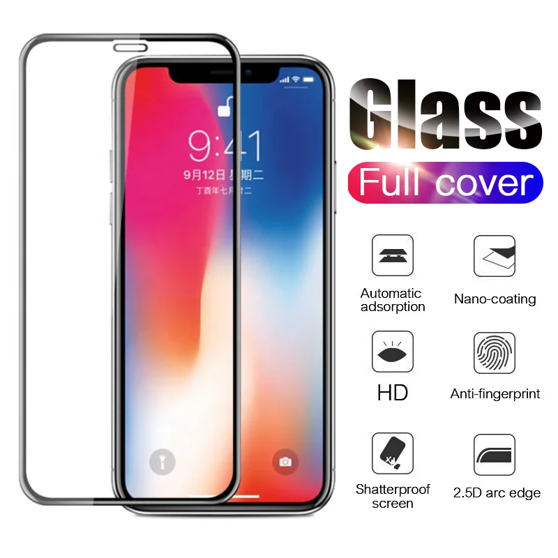Закаленное стекло для iPhone 11 12 Pro Max XR X XS 7 8 6 6s Plus Mini SE 2020 Защитное экрана | Мобильные
