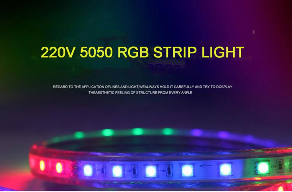 RGB светодиодный светильник 220 в 240 В IP67 Водонепроницаемый 60 светодиодный/м SMD 5050 ленточный светодиодный светильник e с контроллером
