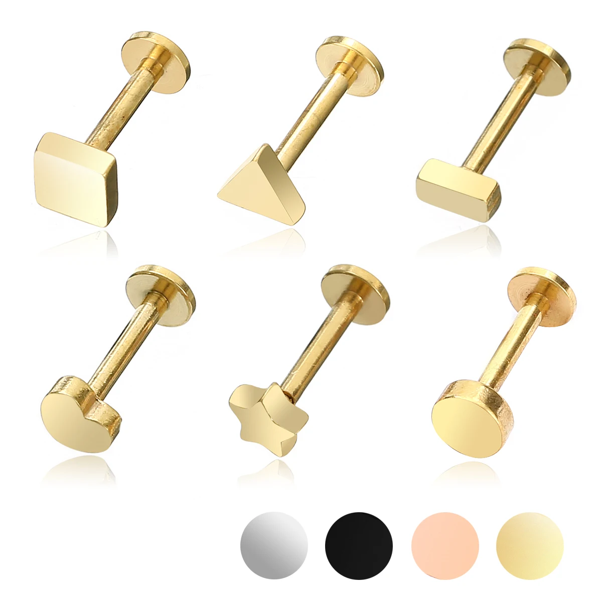 Хирургическая сталь 316L пирсинг для ушей круглые серьги-сердечки звезды хряща уха