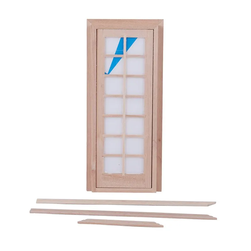 DIY 1:12 кукольный домик миниатюры деревянная дверь Неокрашенный Кукольный дом