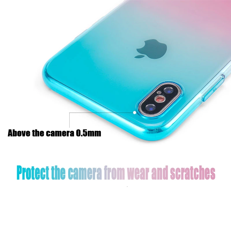 Чехол для iPhone XR X Xs Max 6 6s 7 8 Plus модный градиентный тонкий мягкий чехол телефона 7Plus SE