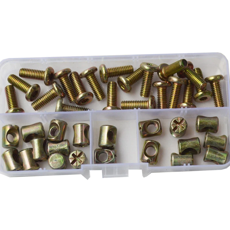 

Hex Drive Allen Socket Head Furniture Screw Metric Thread Hexagon Machine Bolt Barrel Nut Assortment Kit M6x15-75mm Steel Zinc